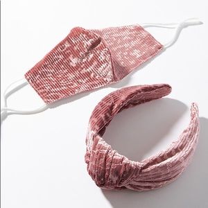 Anthropologie headband and mask matching set